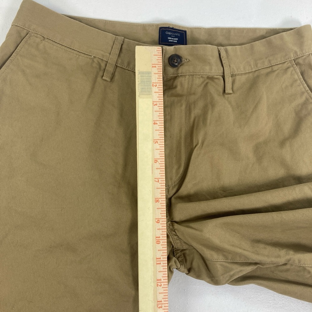 GAP Khakis Lived In Flat Front Chino Shorts Tan Men's Size 34 Summer Outdoor - Picture 6 of 16